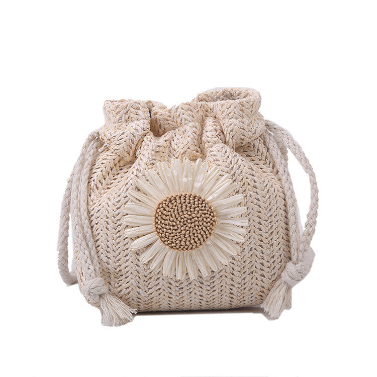 Woven bags for women, new trendy 2020 summer straw woven cute ins bucket bag, personalized girly shoulder crossbody bag