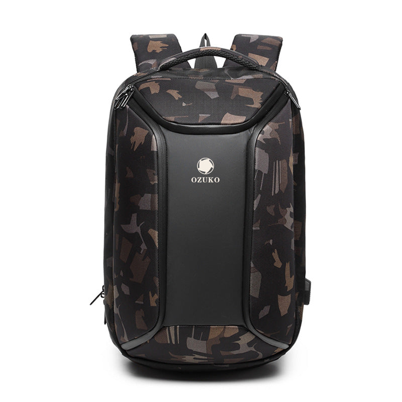 ozuko new men's business backpack student multi-functional computer backpack usb waterproof Korean style backpack