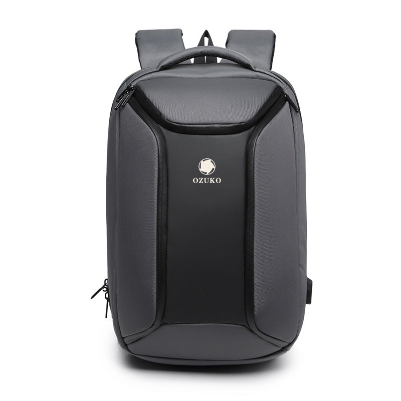 ozuko new men's business backpack student multi-functional computer backpack usb waterproof Korean style backpack
