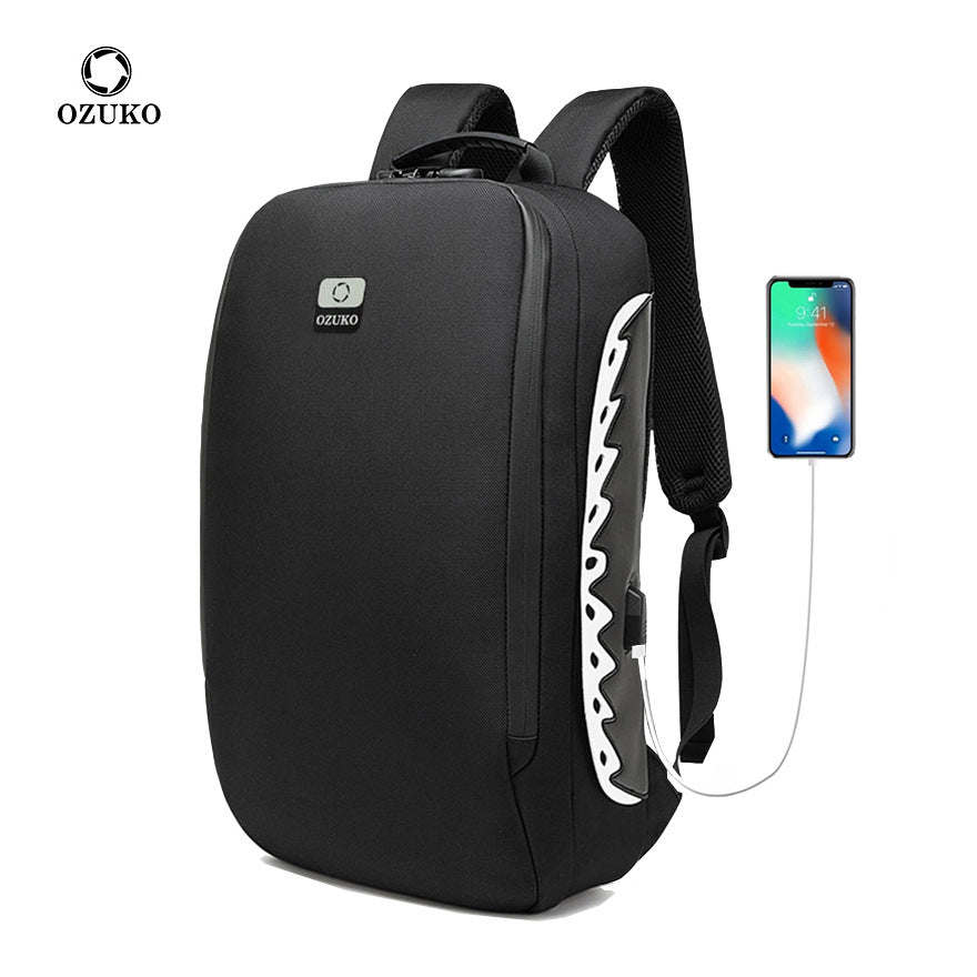 ozuko new business computer bag usb waterproof anti-theft men's backpack outdoor leisure student school bag