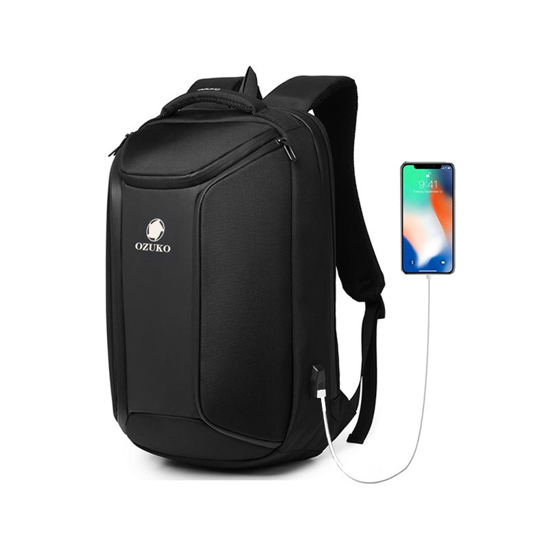 ozuko new men's business backpack student multi-functional computer backpack usb waterproof Korean style backpack