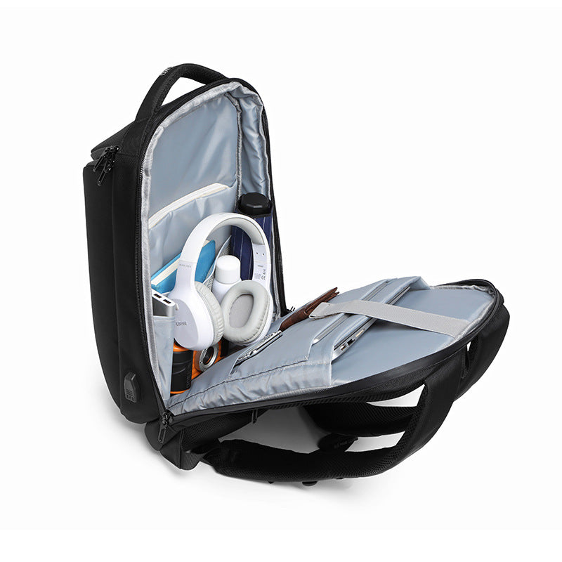 ozuko new men's business backpack student multi-functional computer backpack usb waterproof Korean style backpack