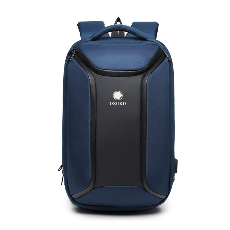 ozuko new men's business backpack student multi-functional computer backpack usb waterproof Korean style backpack