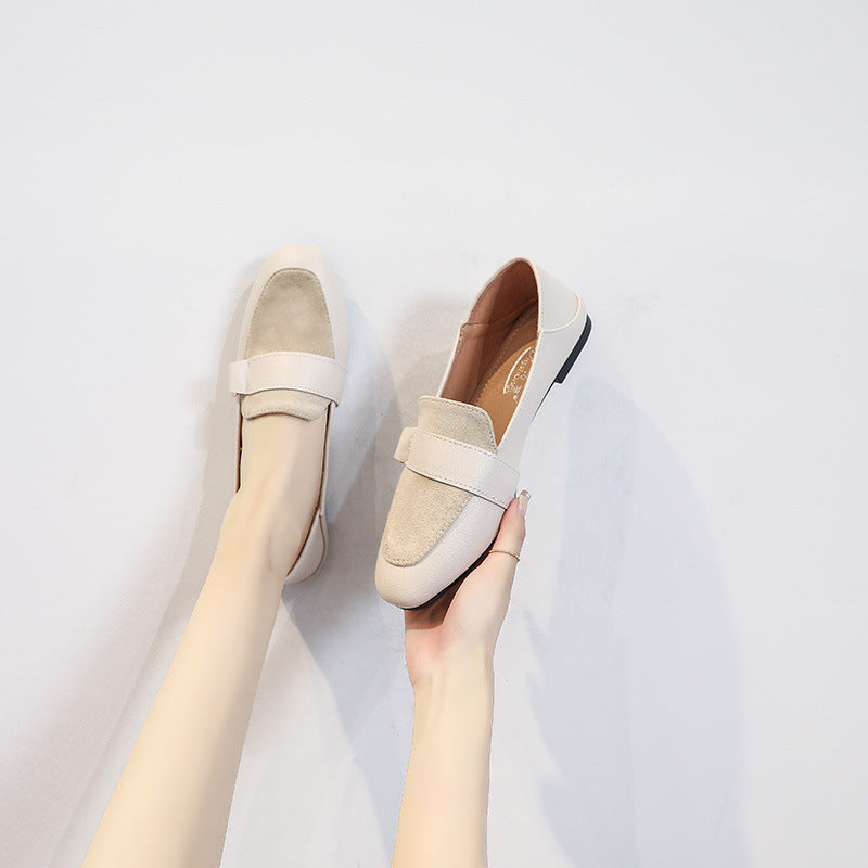 British style small leather shoes women's 2023 new spring and summer women's shoes slip-on peas shoes women's shoes flat shoes