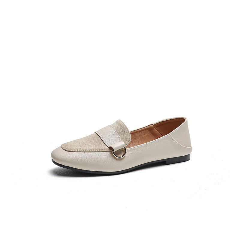 British style small leather shoes women's 2023 new spring and summer women's shoes slip-on peas shoes women's shoes flat shoes