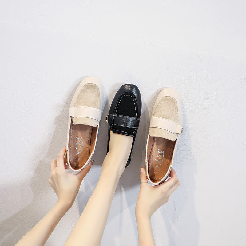 British style small leather shoes women's 2023 new spring and summer women's shoes slip-on peas shoes women's shoes flat shoes