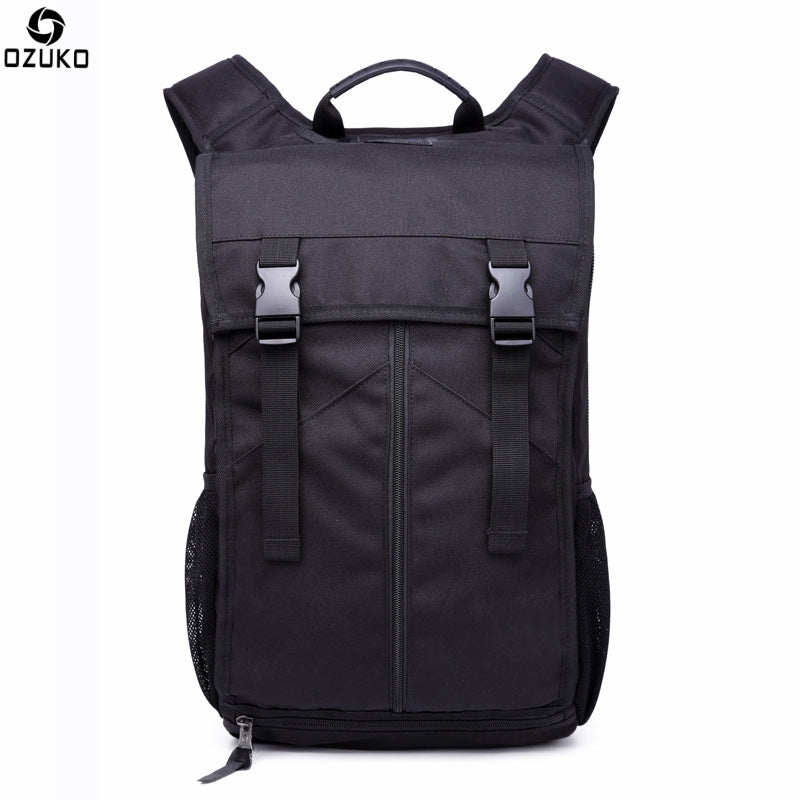 Ozuko New Backpack Male Student Backpack Oxford Cloth Waterproof Casual Large Capacity Computer Bag Logo