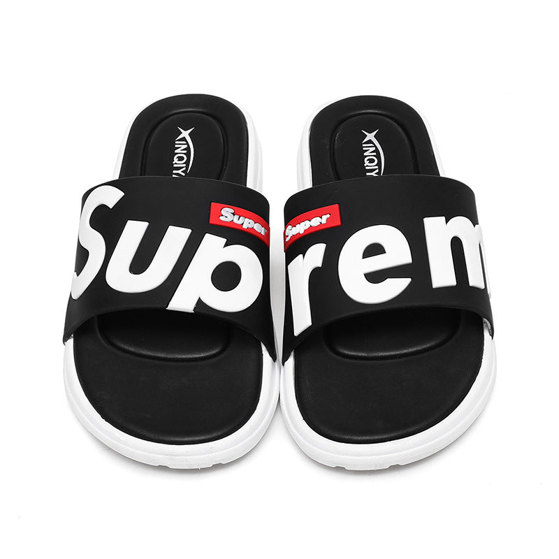 2023 new slippers men's summer tide fashion all-match outdoor wear outdoor beach word sandals and slippers home indoor slippers