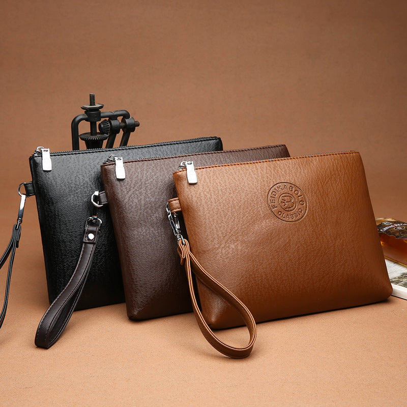 Envelope bag 2023 new casual men s clutch bag pu soft leather men s bag mobile phone bag large capacity wallet 7 MART