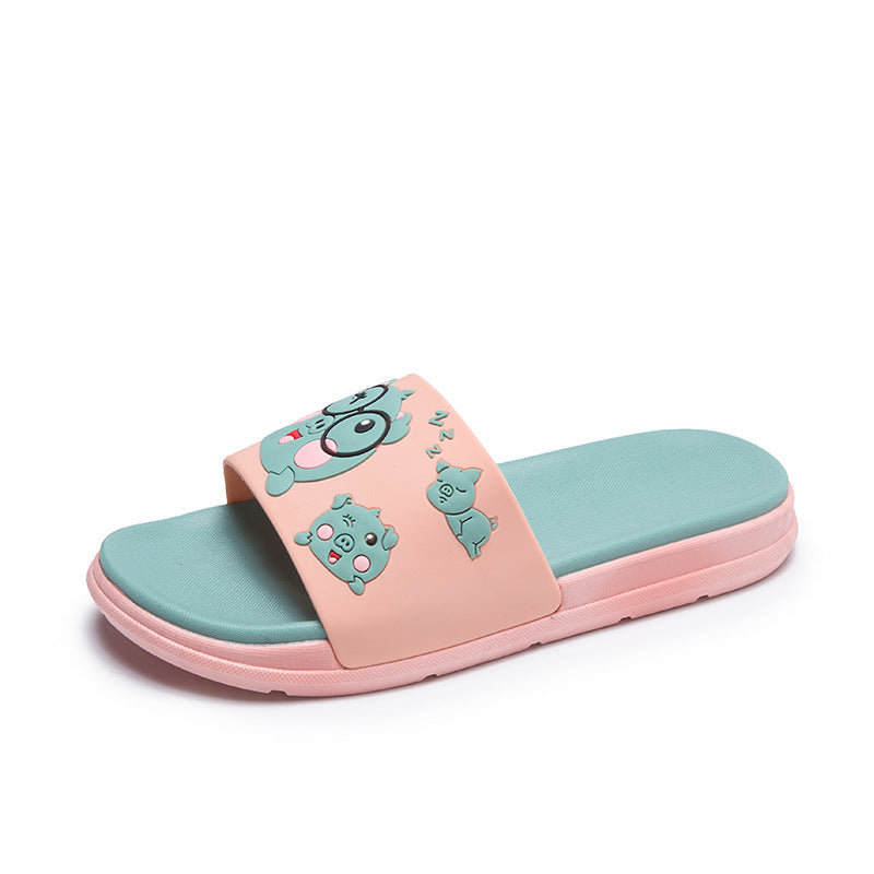 Slippers female summer couples wear home cute cartoon ladies bathroom non-slip indoor sandals and slippers on behalf of the wholesale