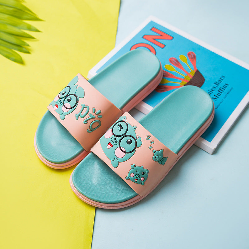 Slippers female summer couples wear home cute cartoon ladies bathroom non-slip indoor sandals and slippers on behalf of the wholesale