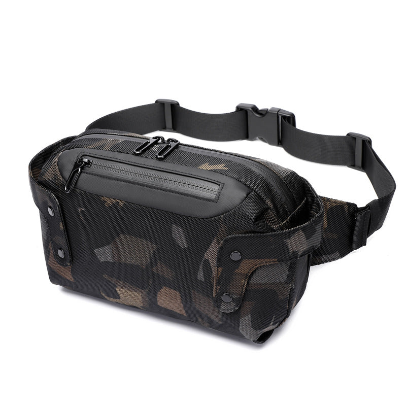 Ozuko Sports Waist Bag Men's Bag Outdoor Waterproof Business Men's Chest Bag Fashionable Functional Shoulder Messenger Bag Men