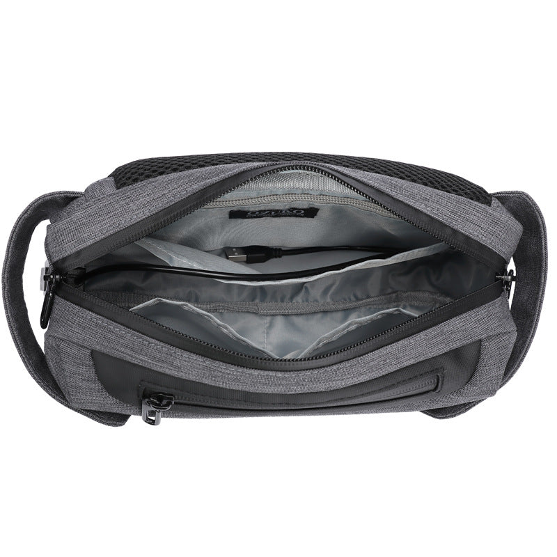 Ozuko Sports Waist Bag Men's Bag Outdoor Waterproof Business Men's Chest Bag Fashionable Functional Shoulder Messenger Bag Men