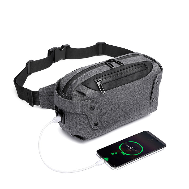 Ozuko Sports Waist Bag Men's Bag Outdoor Waterproof Business Men's Chest Bag Fashionable Functional Shoulder Messenger Bag Men