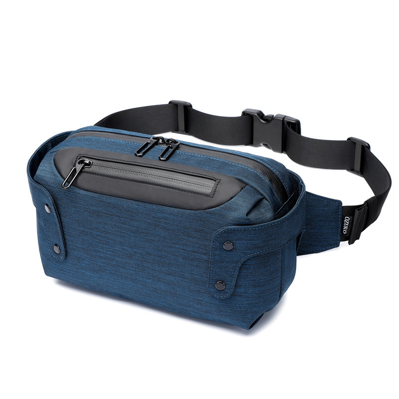 Ozuko Sports Waist Bag Men's Bag Outdoor Waterproof Business Men's Chest Bag Fashionable Functional Shoulder Messenger Bag Men