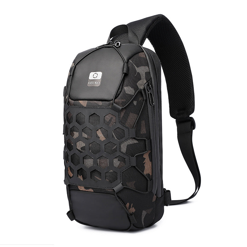 ozuko new usb chest bag sports multi-functional shoulder bag password lock anti-theft men's shoulder crossbody bag one piece drop shipping