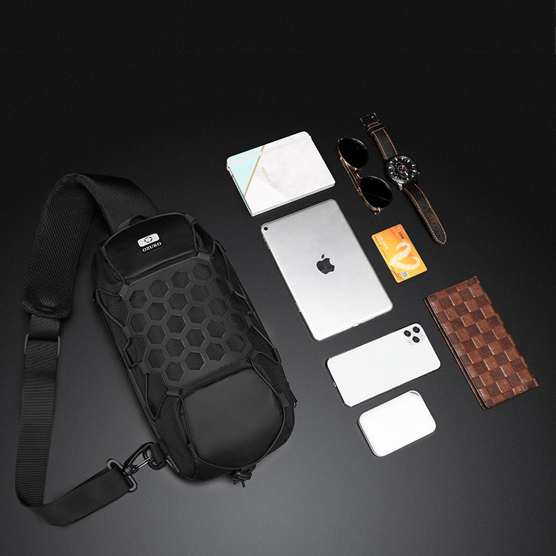 ozuko new usb chest bag sports multi-functional shoulder bag password lock anti-theft men's shoulder crossbody bag one piece drop shipping