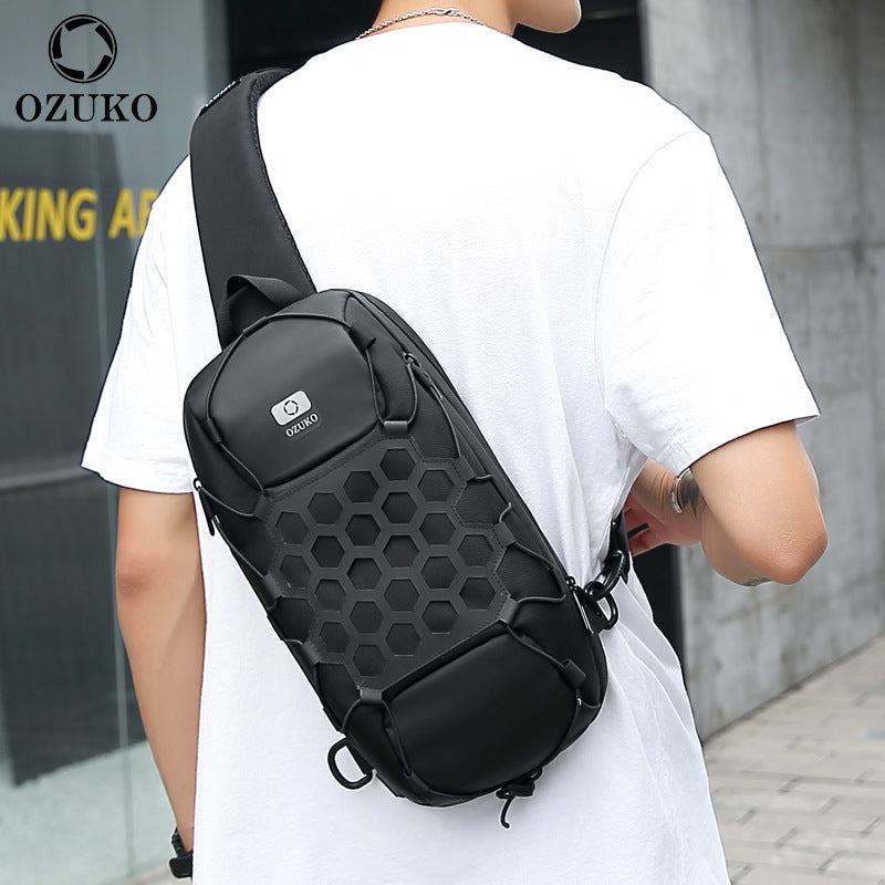 ozuko new usb chest bag sports multi-functional shoulder bag password lock anti-theft men's shoulder crossbody bag one piece drop shipping