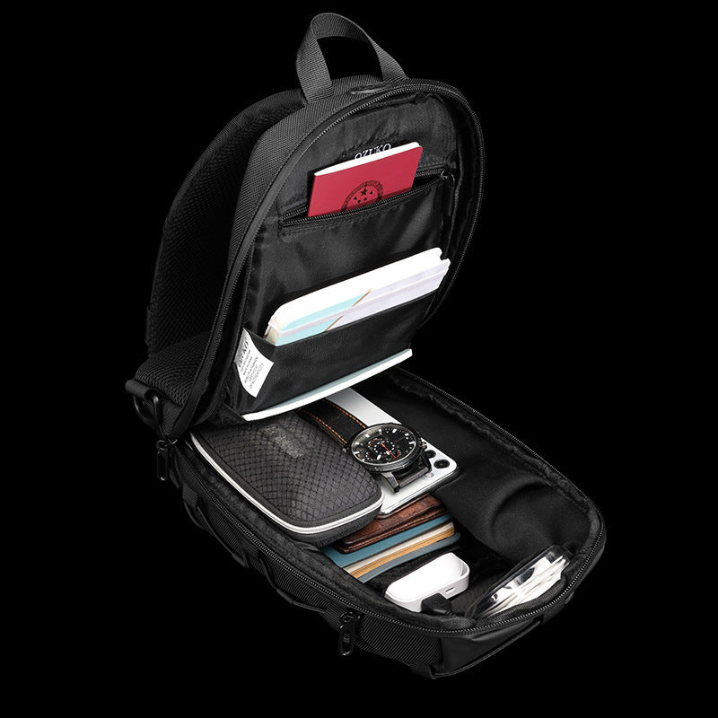 ozuko new usb chest bag sports multi-functional shoulder bag password lock anti-theft men's shoulder crossbody bag one piece drop shipping