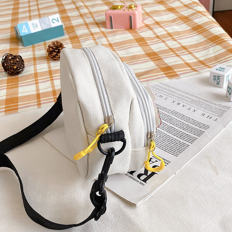 Japanese Harajuku chic cute cartoon canvas bag vintage girl crossbody bag Korean ins soft girl small bag