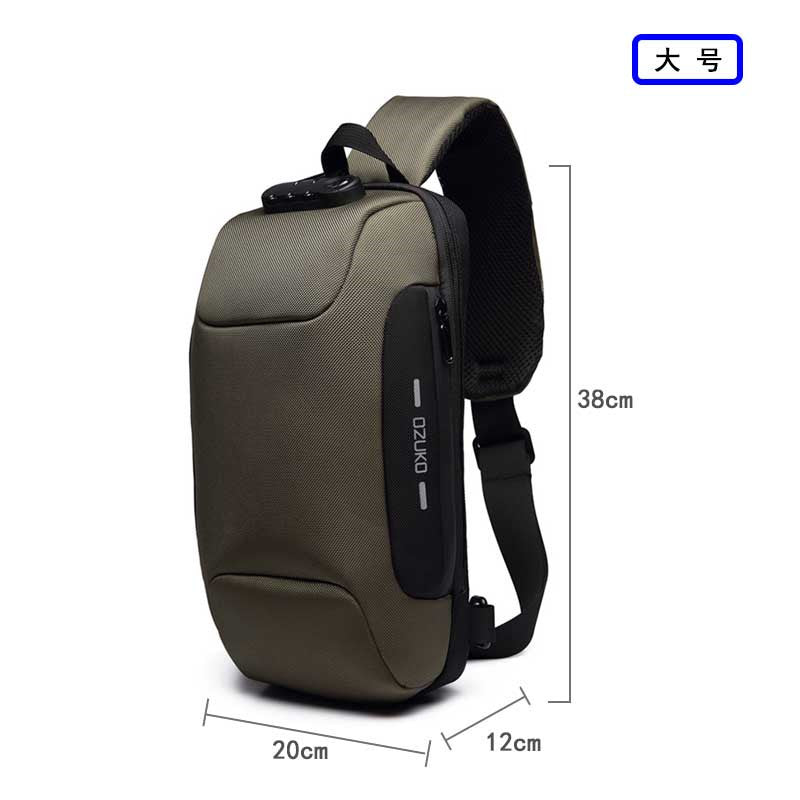 ozuko new men's chest bag trendy sports crossbody bag men's outdoor tactical waterproof men's bag shoulder bag