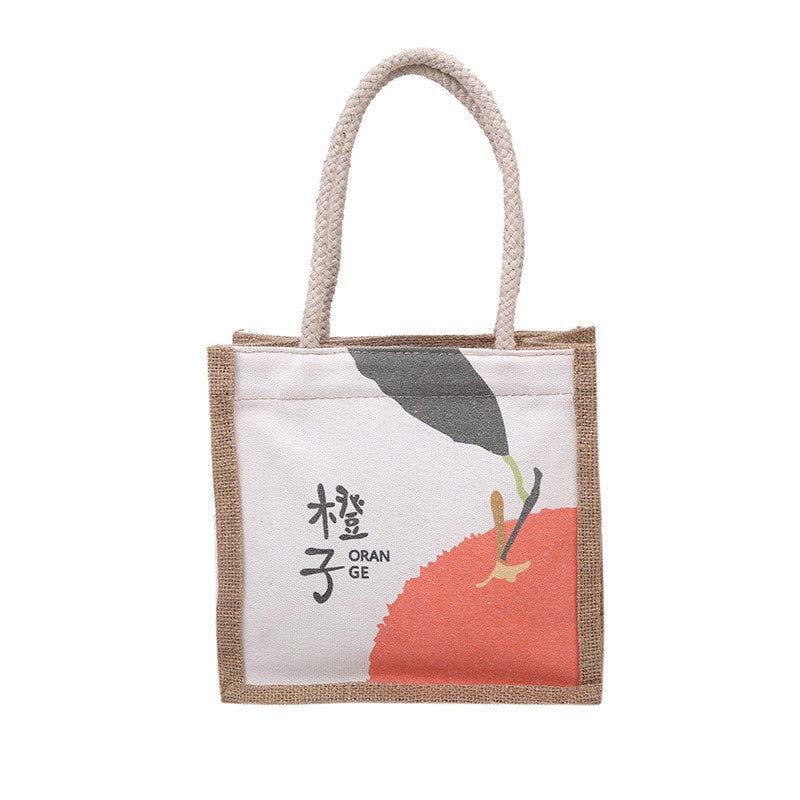 Canvas lunch bag women's shoulder handbag Japanese cartoon simple large capacity ins Korean style college student class bag