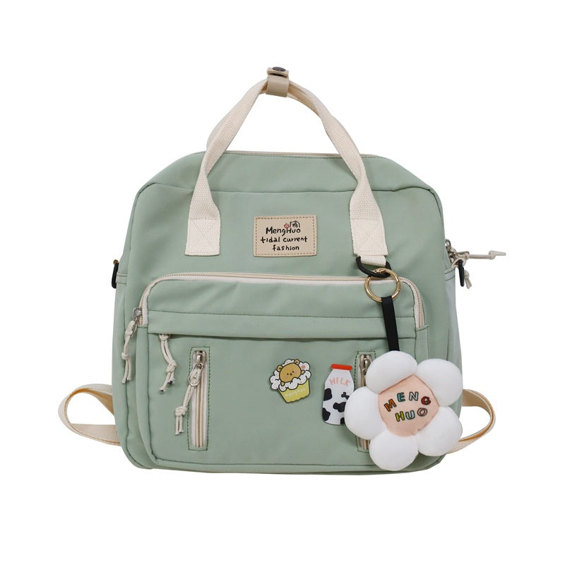 ins flower handbag forest girl student versatile crossbody bag 2023 new trendy internet celebrity backpack backpack