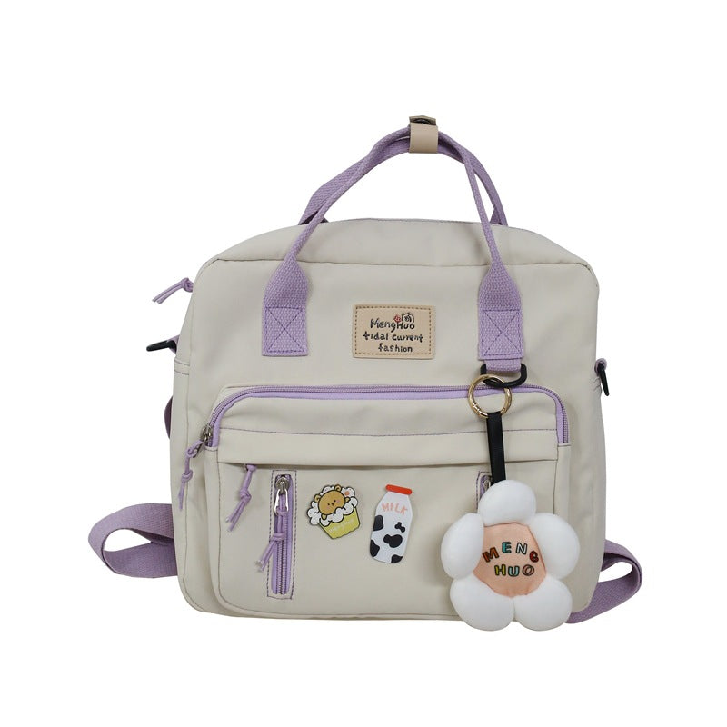 ins flower handbag forest girl student versatile crossbody bag 2023 new trendy internet celebrity backpack backpack