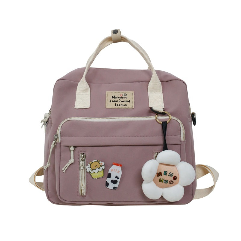 ins flower handbag forest girl student versatile crossbody bag 2023 new trendy internet celebrity backpack backpack