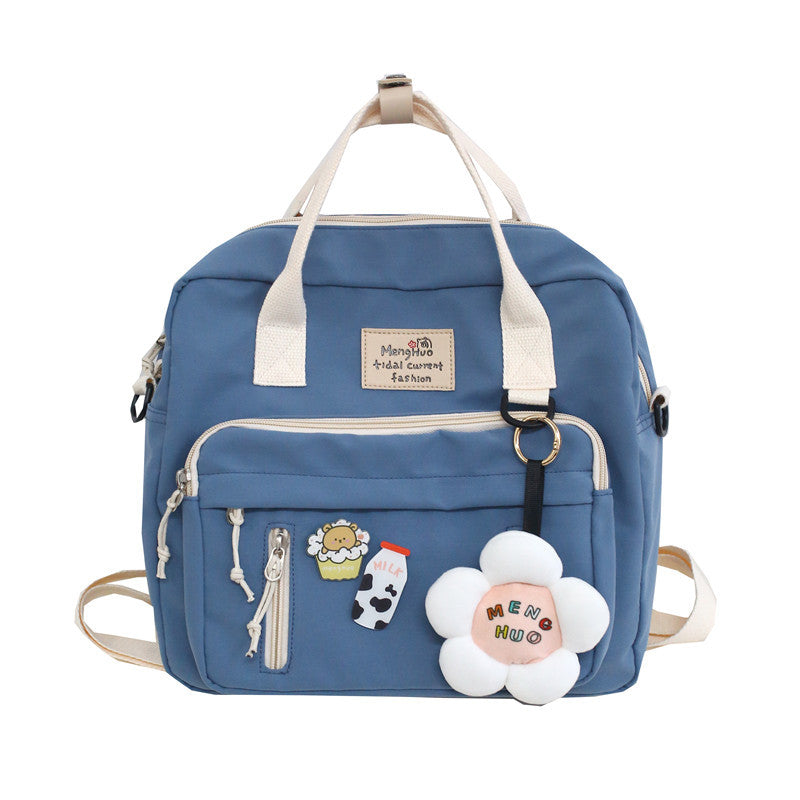 ins flower handbag forest girl student versatile crossbody bag 2023 new trendy internet celebrity backpack backpack