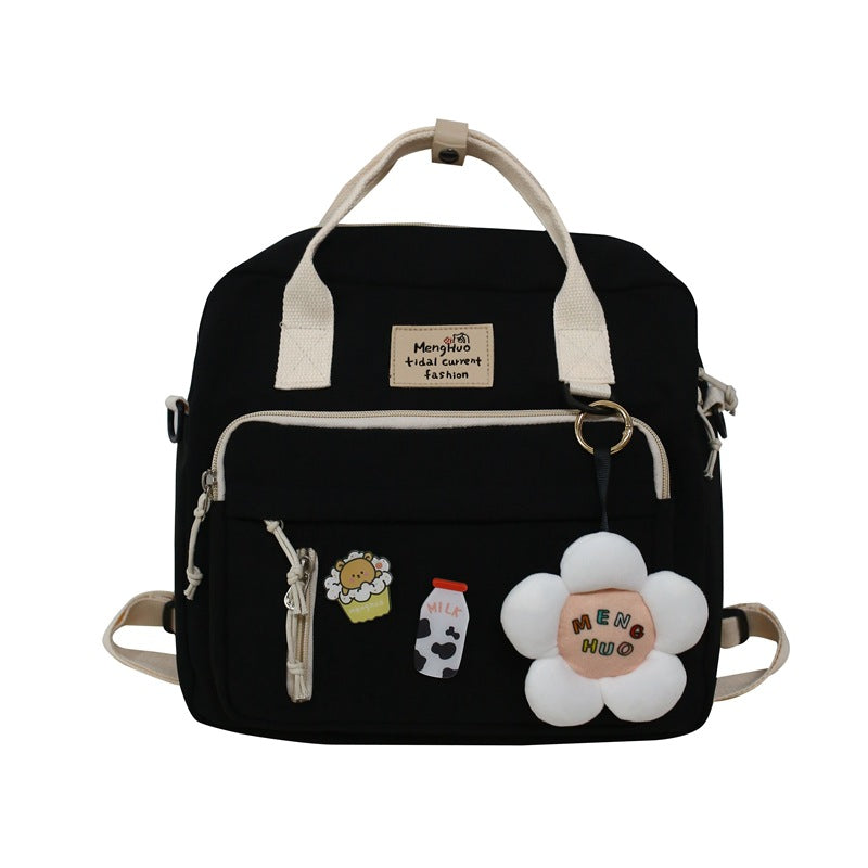 ins flower handbag forest girl student versatile crossbody bag 2023 new trendy internet celebrity backpack backpack