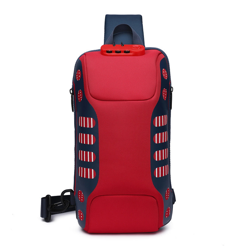ozuko new waterproof men's chest bag trendy fashion cross-shoulder bag men's sports trendy brand business chest bag wholesale
