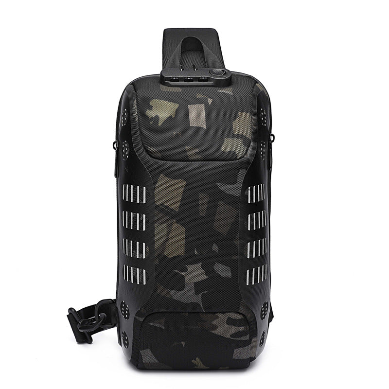 ozuko new waterproof men's chest bag trendy fashion cross-shoulder bag men's sports trendy brand business chest bag wholesale