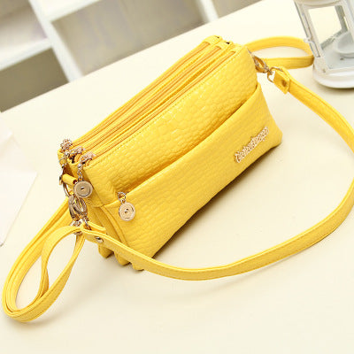New 2023 women's bag Korean style summer trendy portable one-shoulder cross-body women's bag crocodile pattern clutch bag three-compartment small bag