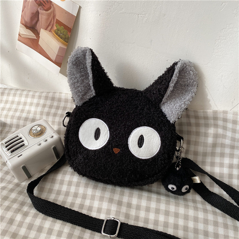Lamb wool small bag for women 2021 autumn and winter new trendy student plush shoulder bag cartoon cute girl crossbody bag