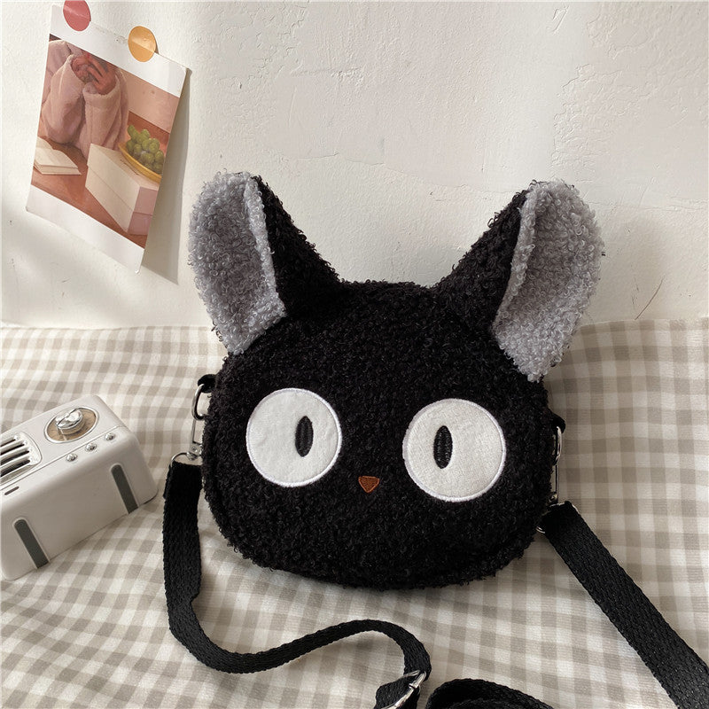 Lamb wool small bag for women 2021 autumn and winter new trendy student plush shoulder bag cartoon cute girl crossbody bag