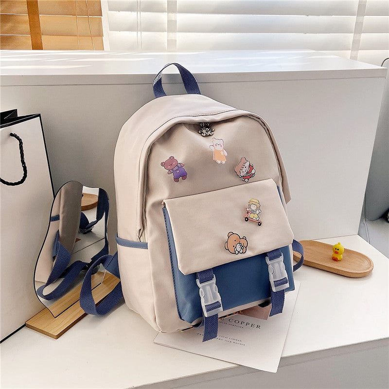 Schoolbag female Korean version Harajuku ulzzang high school student backpack ins style Japanese style junior high school student backpack