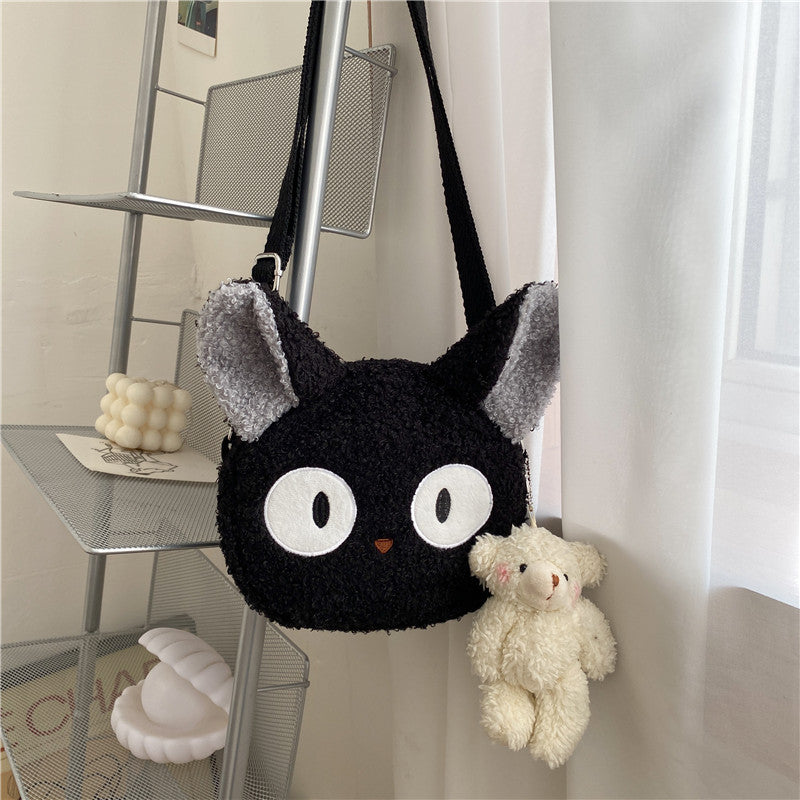 Lamb wool small bag for women 2021 autumn and winter new trendy student plush shoulder bag cartoon cute girl crossbody bag