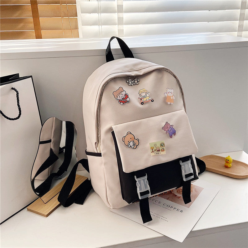 Schoolbag female Korean version Harajuku ulzzang high school student backpack ins style Japanese style junior high school student backpack