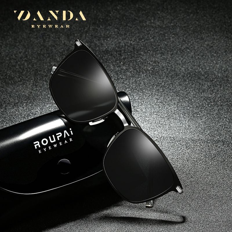 Men's Sunglasses New Arrival Square Frame Polarized Sunglasses P0864 Metal Driver Night Vision Sunglasses