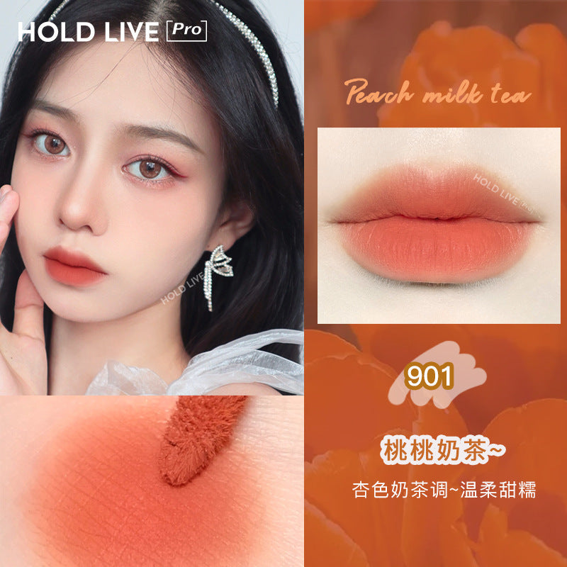 HOLD LIVE Dreamy Mist Candy Paper Lip Glaze Velvet Matte Lipstick Gold Flash Transparent Jelly Lip Gloss