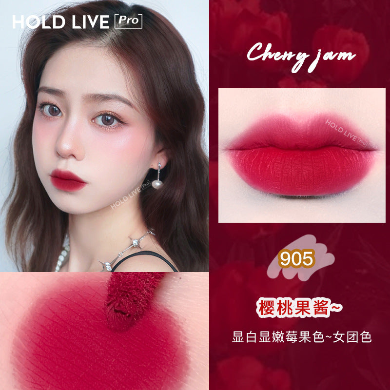 HOLD LIVE Dreamy Mist Candy Paper Lip Glaze Velvet Matte Lipstick Gold Flash Transparent Jelly Lip Gloss