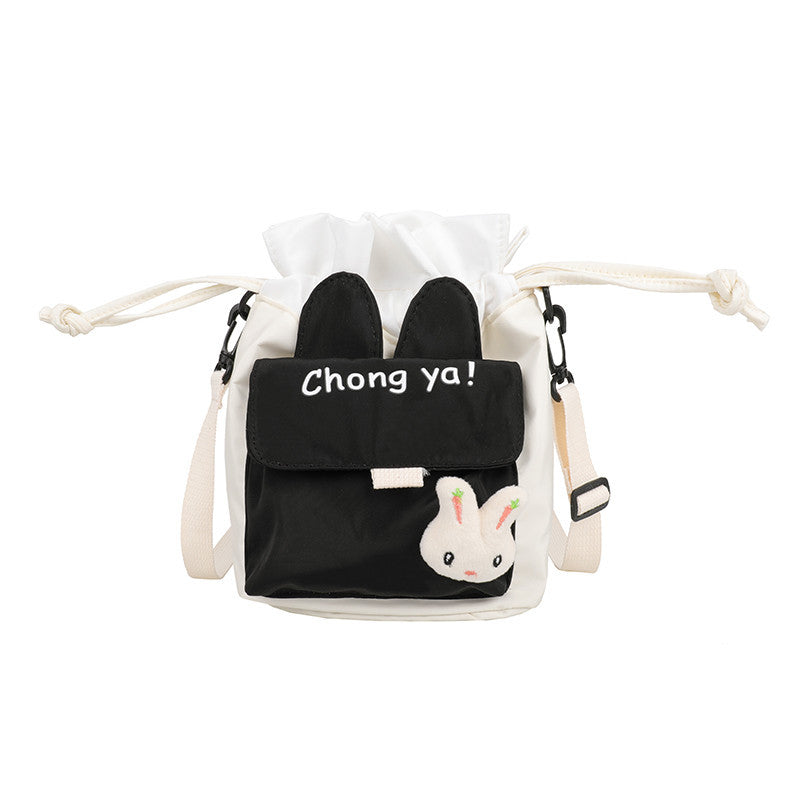 Cute little bag for women 2020 new trendy ins cartoon bucket bag literary student canvas bag single shoulder crossbody bag