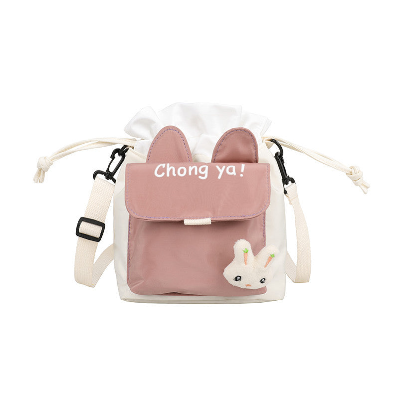 Cute little bag for women 2020 new trendy ins cartoon bucket bag literary student canvas bag single shoulder crossbody bag