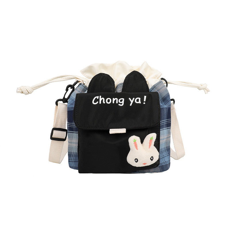 Cute little bag for women 2020 new trendy ins cartoon bucket bag literary student canvas bag single shoulder crossbody bag