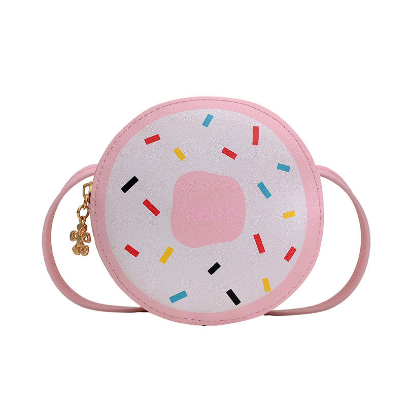 Girls' cute cross-body bag, little princess girl's personalized stylish donut bag, baby trendy children's internet celebrity bag