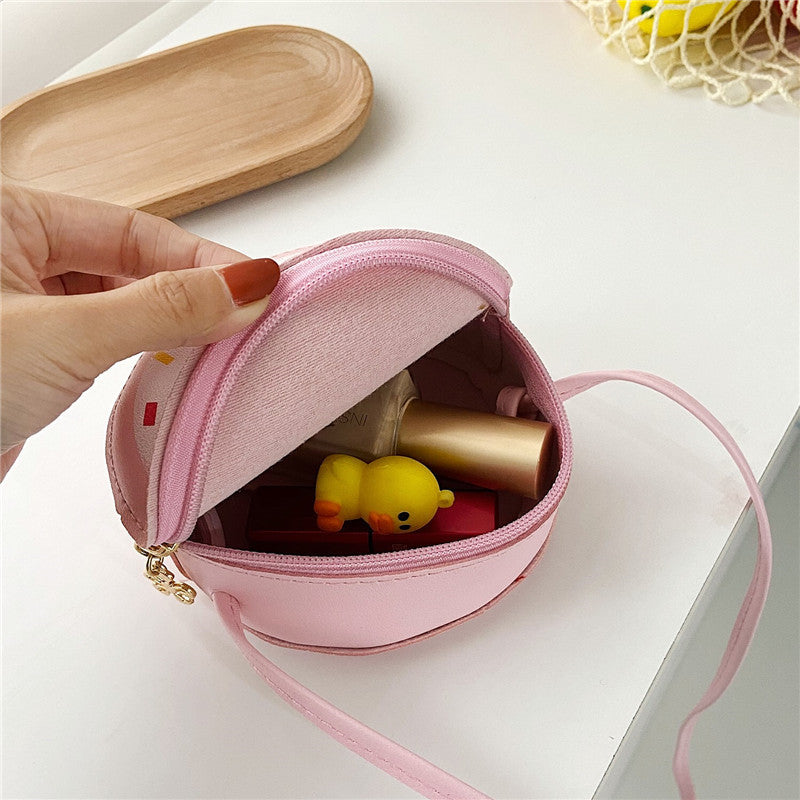 Girls' cute cross-body bag, little princess girl's personalized stylish donut bag, baby trendy children's internet celebrity bag