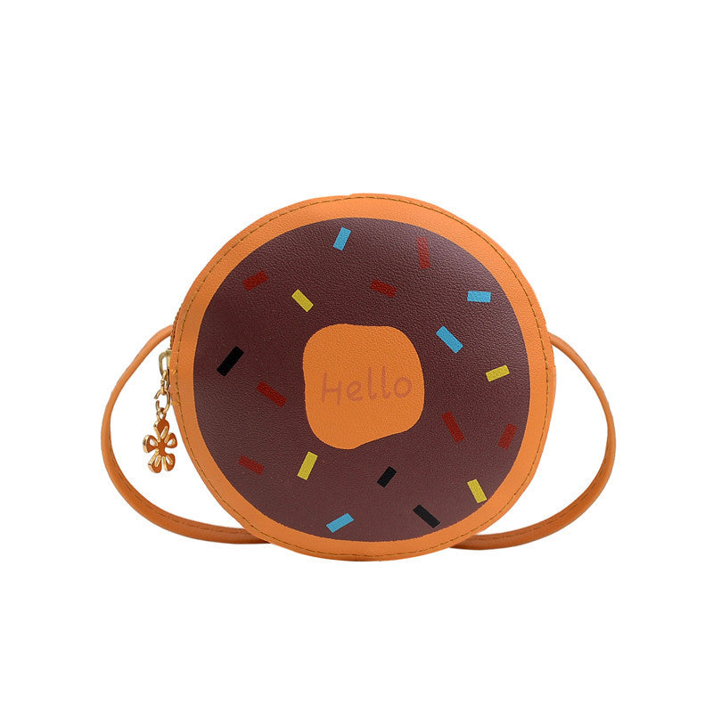 Girls' cute cross-body bag, little princess girl's personalized stylish donut bag, baby trendy children's internet celebrity bag