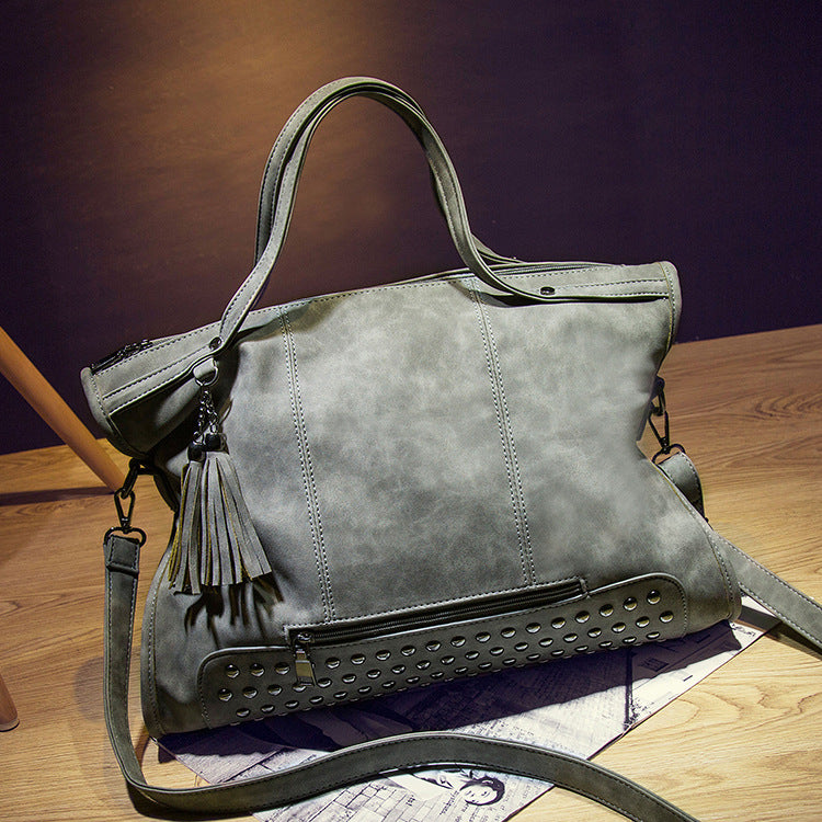 2023 New Women's Bag Postman Bag New Rivet Women's Bag European and American Matte Shoulder Bag Ladies' Handheld Crossbody Bag