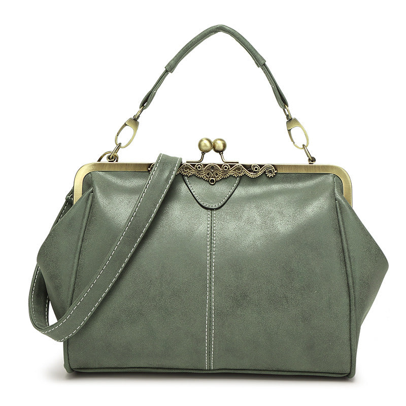 A new generation women's bag, handbag, shoulder crossbody bag, matte leather clip bag, British retro messenger bag